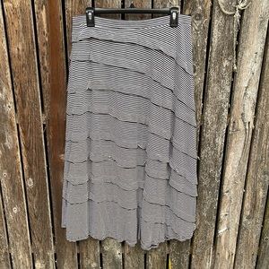 INC International Concepts Black and White Striped Maxi Skirt